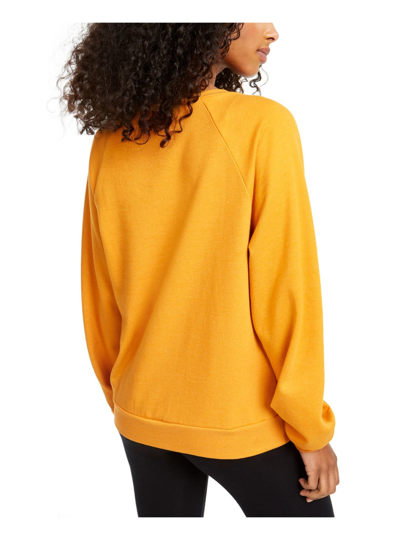 REBELLIOUS ONE Womens Gold Printed Long Sleeve Crew Neck Top XS