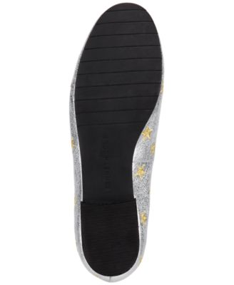 KENNETH COLE NEW YORK Womens Silver Stars Embroidered Padded Westley Round Toe Slip On Leather Loafers Shoes M