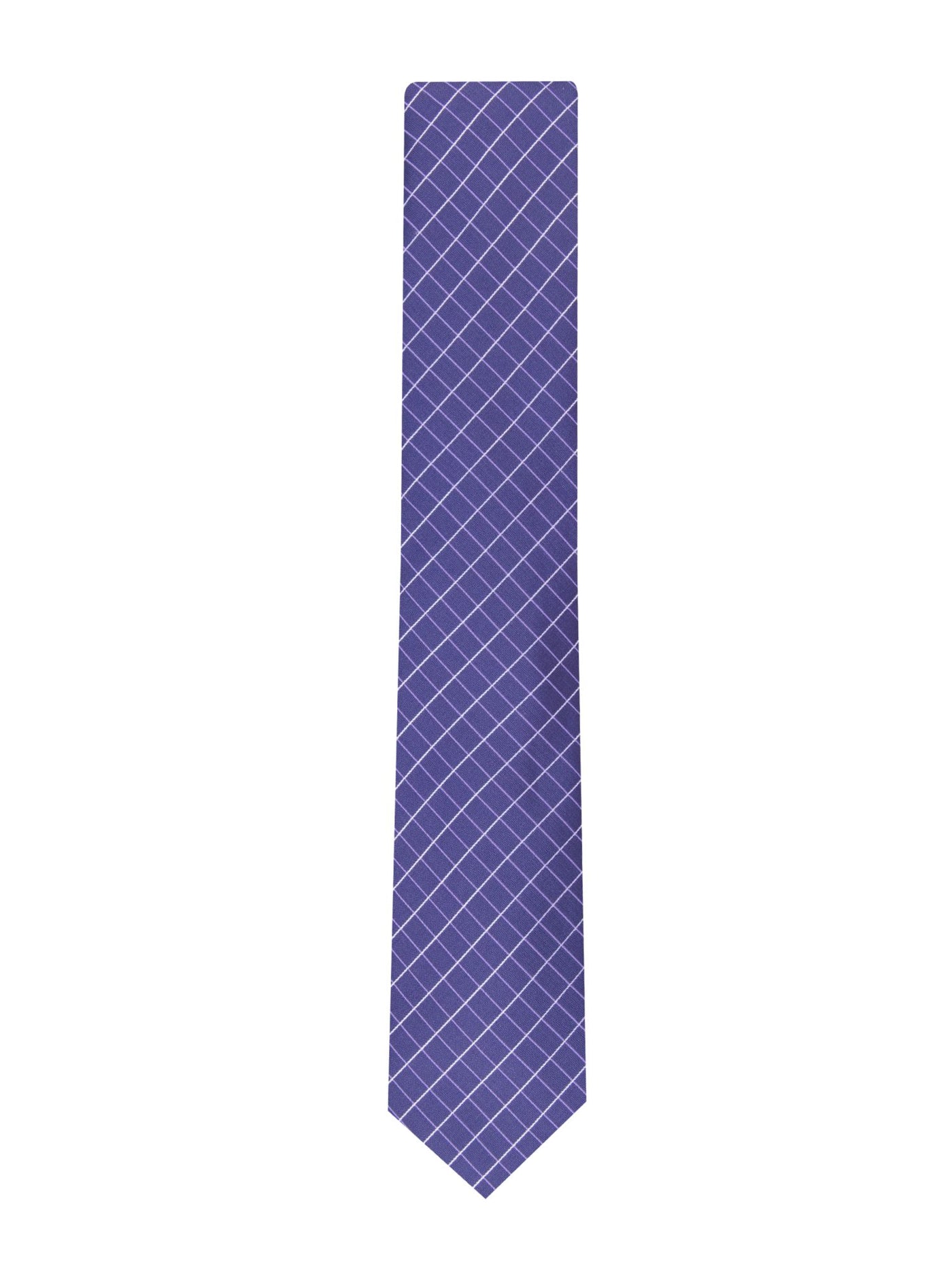 ALFANI Mens Purple Grid Slim Neck Tie