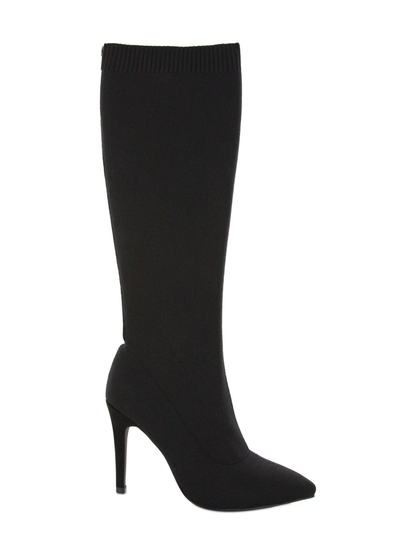 MIA Womens Black Cushioned Meredith Pointed Toe Stiletto Zip-Up Heeled Boots 7 M