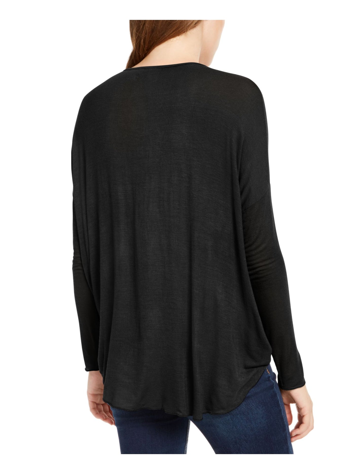 MMXII Womens Black Long Sleeve Surplice Neckline Top XS