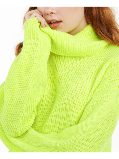 SUN+ MOON Womens Yellow Long Sleeve Cowl Neck Sweater L