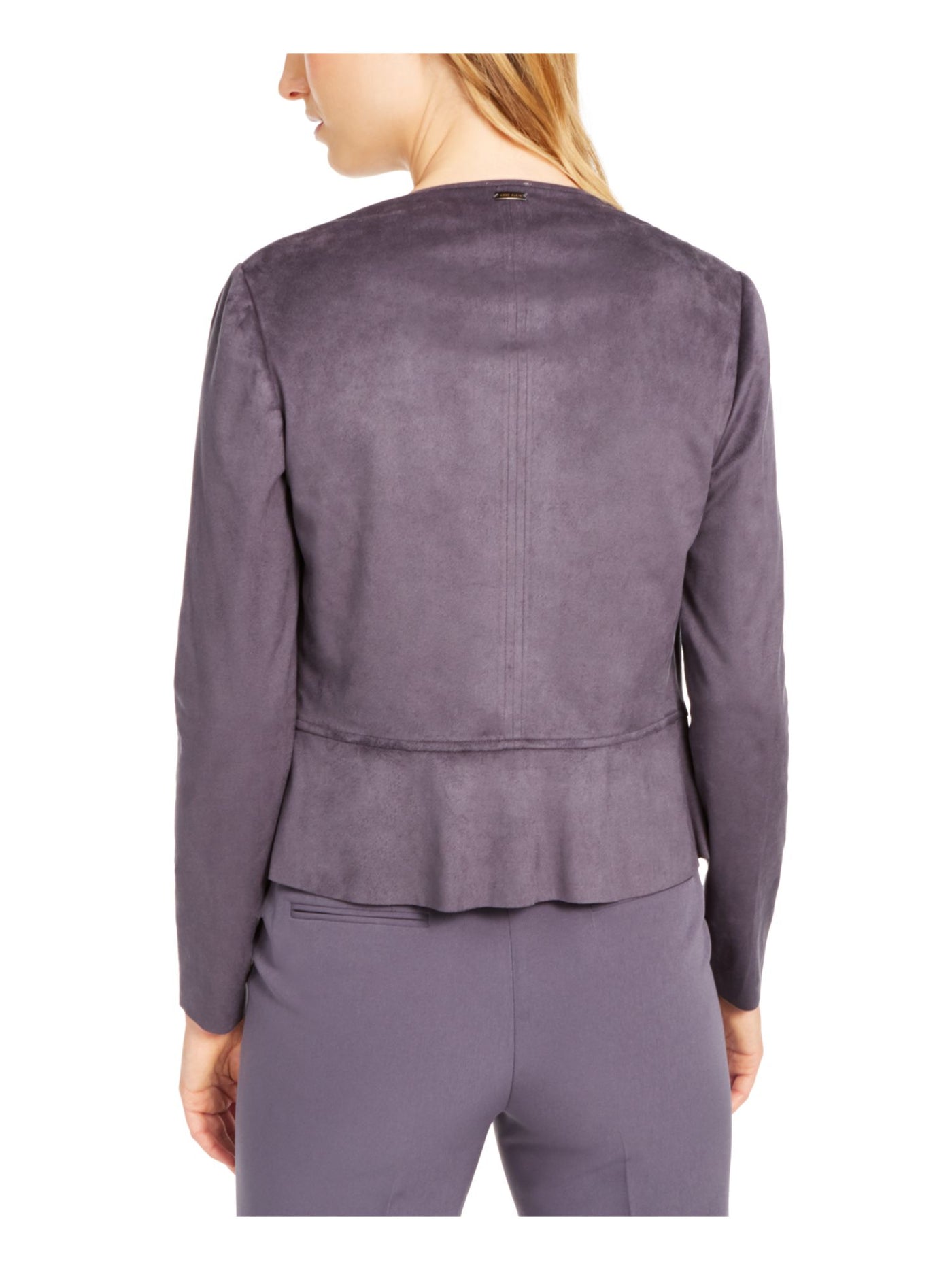 ANNE KLEIN Womens Gray Long Sleeve Open Cardigan Sweater XXS