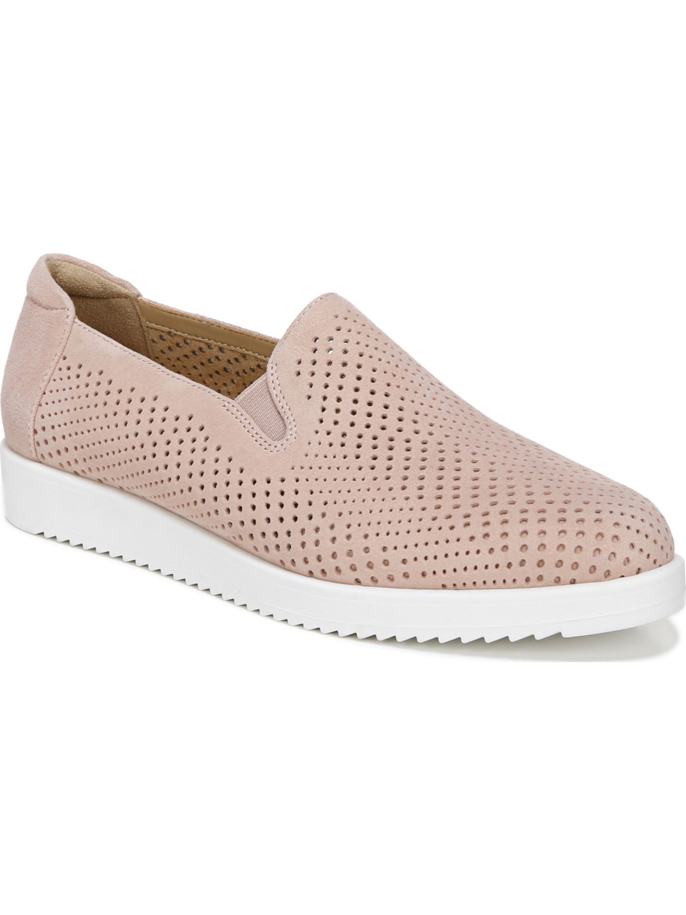 NATURALIZER Womens Pink 1/2" Platform Elastic Goring Perforated Breathable Bonnie Round Toe Wedge Slip On Leather Athletic Sneakers Shoes 8 M