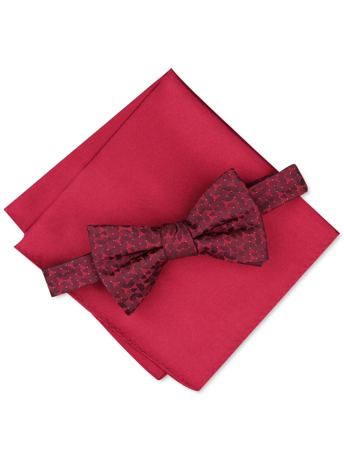 ALFANI Mens Red Abstract Print Polyester Bow Tie