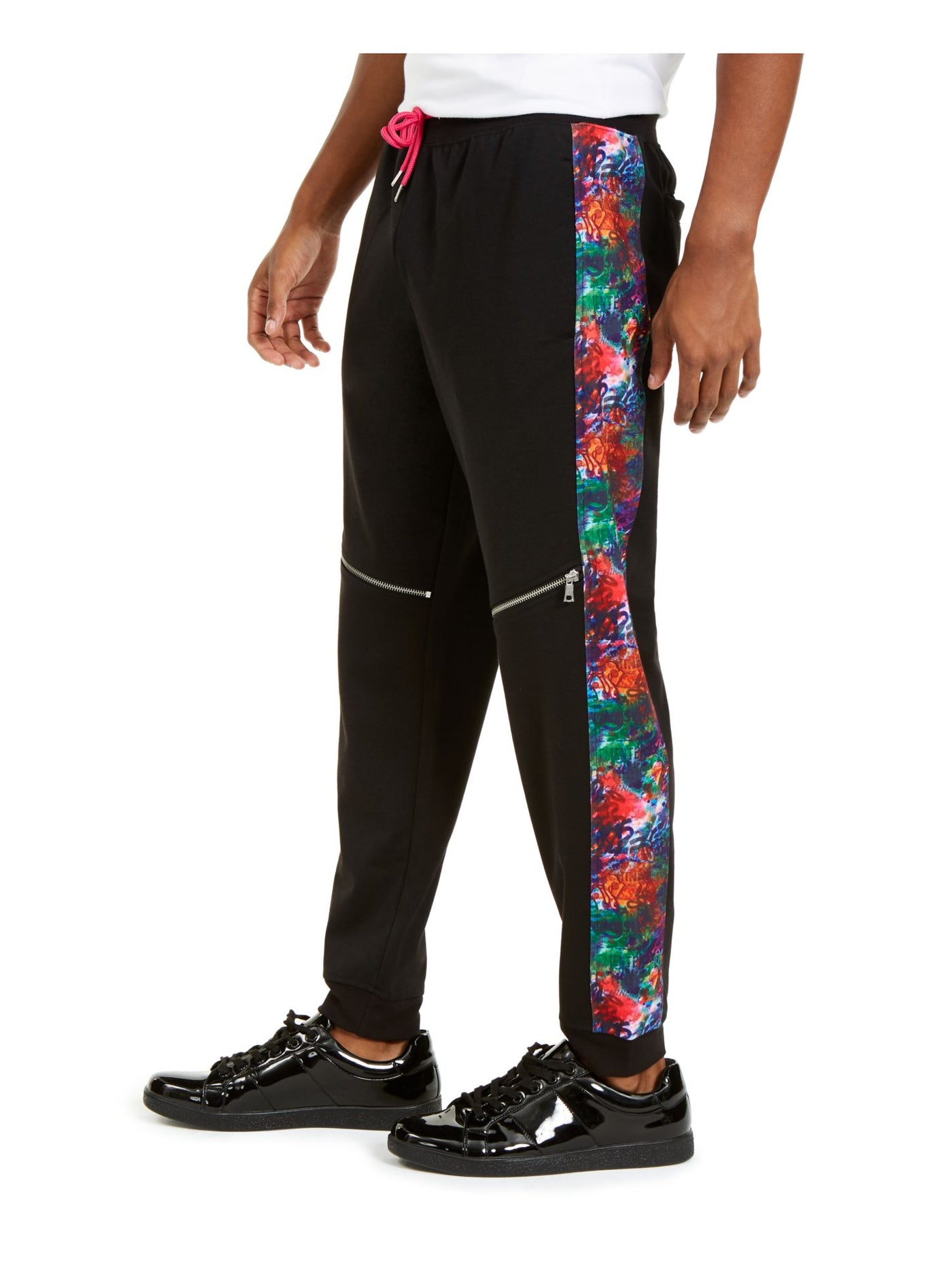 INC Mens Black Patterned Athletic Fit Joggers L