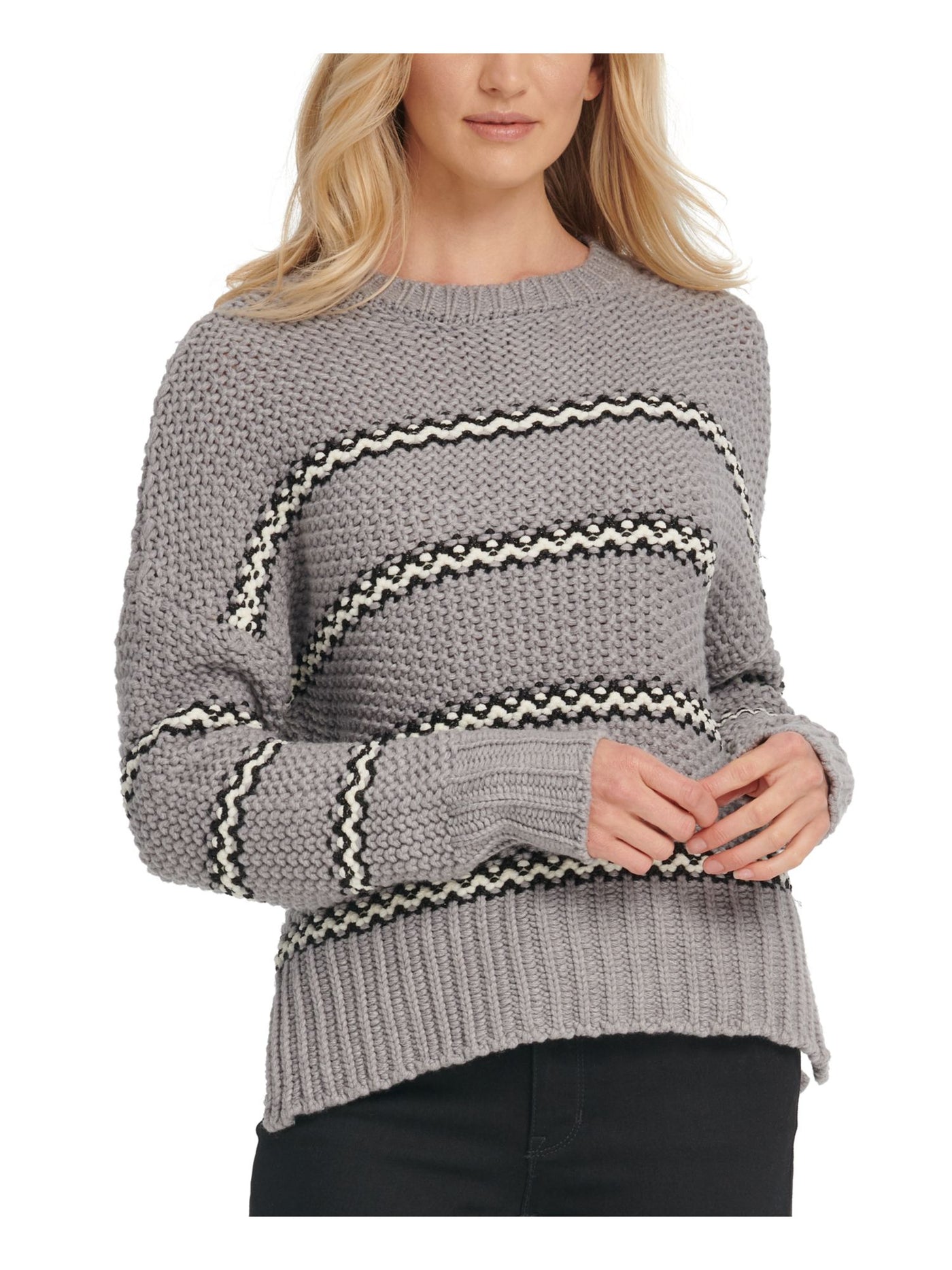DKNY Womens Long Sleeve Crew Neck Sweater