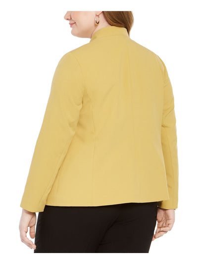 BAR III Womens Yellow Blazer Jacket Plus 1X