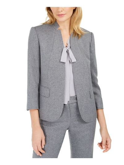 ANNE KLEIN Womens Gray Wear To Work Blazer Jacket 14