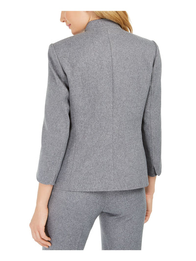 ANNE KLEIN Womens Gray Wear To Work Blazer Jacket 14