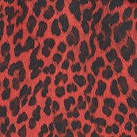 DKNY Womens Red Animal Print Knee Length Ruffled Skirt