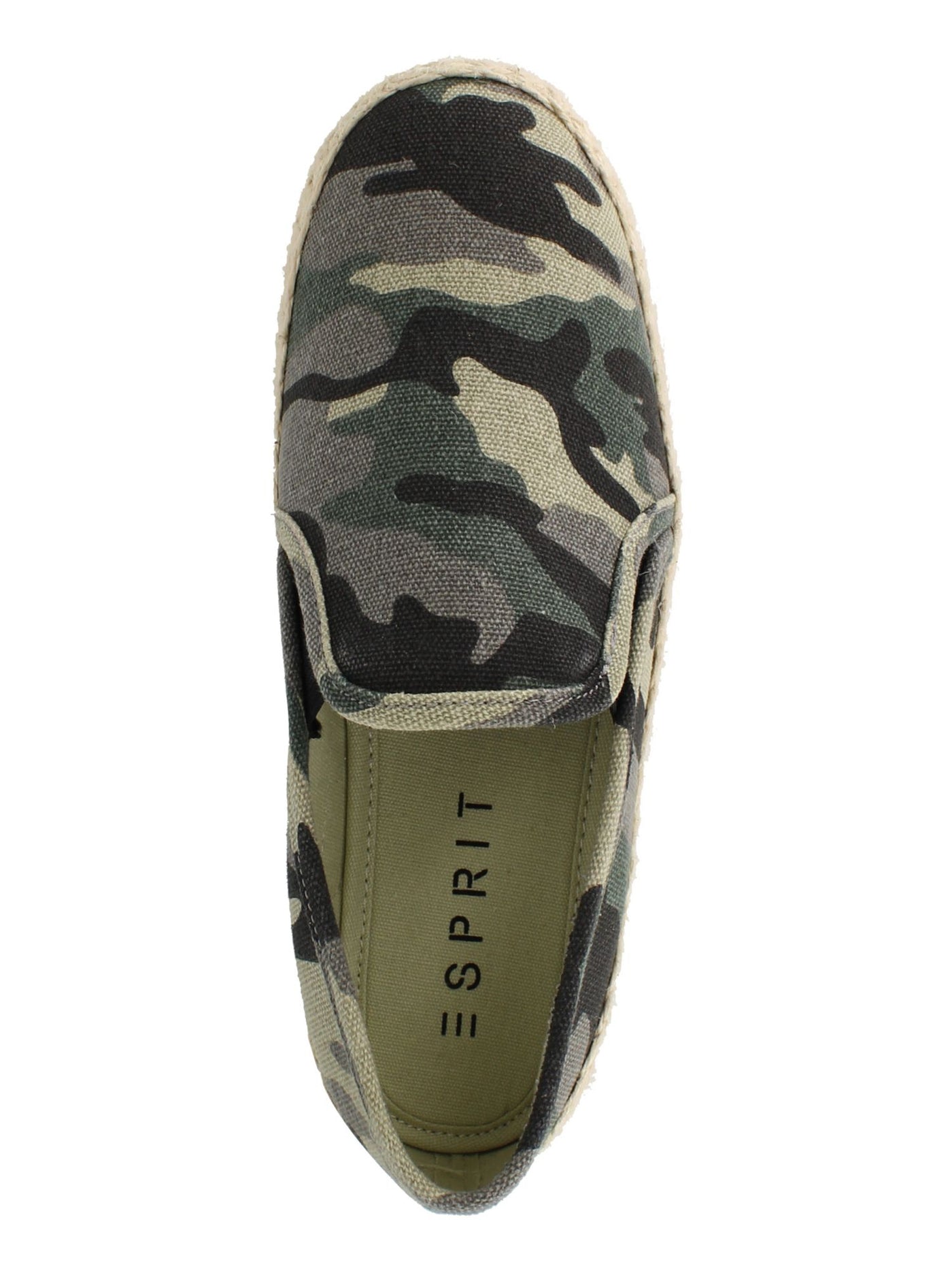 ESPRIT Womens Beige Camouflage 1/2" Espadrille Platform Side Goring Padded Erin Almond Toe Slip On Sneakers Shoes 6 M