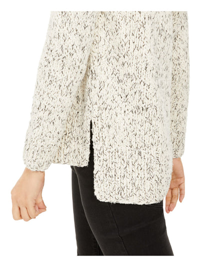 EILEEN FISHER Womens Ivory Long Sleeve Crew Neck Hi-Lo Sweater L