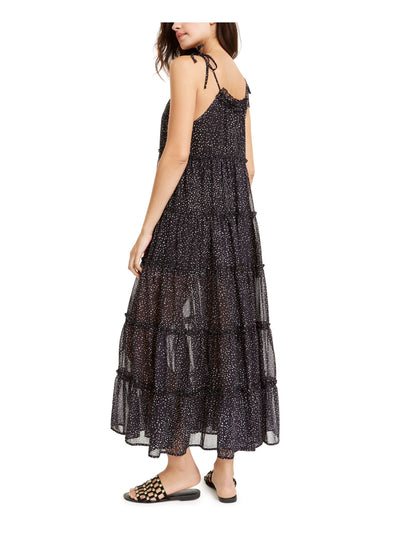 THE WEEKEND BRAND Womens Black Sleeveless Halter Maxi Ruffled Dress 6
