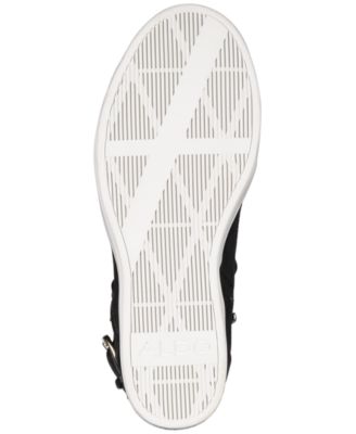 ALDO Womens Black Chain Hardware Buckle Accent Stretch Gore Hidden Heel Comfort Micacea Round Toe Wedge Zip-Up Athletic Sneakers Shoes