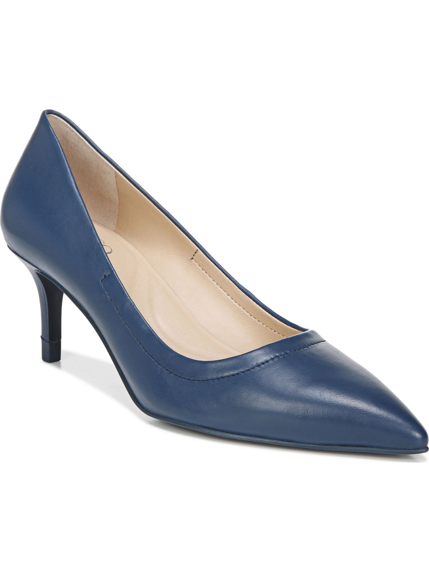 FRANCO SARTO Womens Navy Cushioned Arch Support Pointed Toe Stiletto Slip On Dress Heels 10