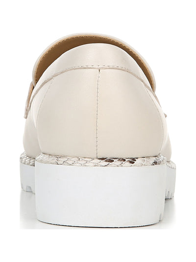 FRANCO SARTO Womens Ivory Comfort Tasseled Lug Sole Carolynn Round Toe Block Heel Slip On Loafers Shoes 9 M
