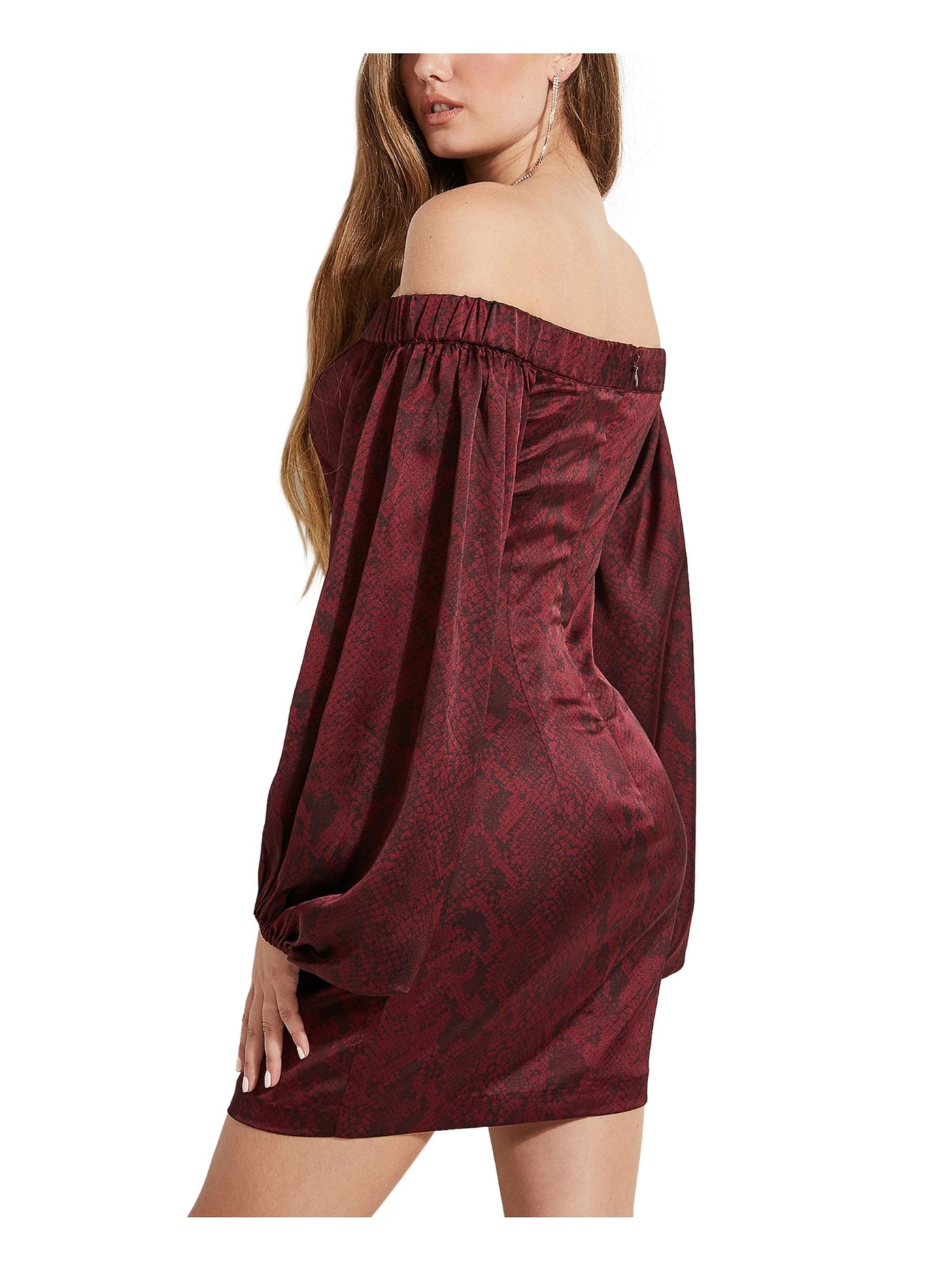 guess red off the shoulder dress Guess Red Lace Off The Shoulder Dress Guess Asymmetrical Velvet Dress With Removable Strap