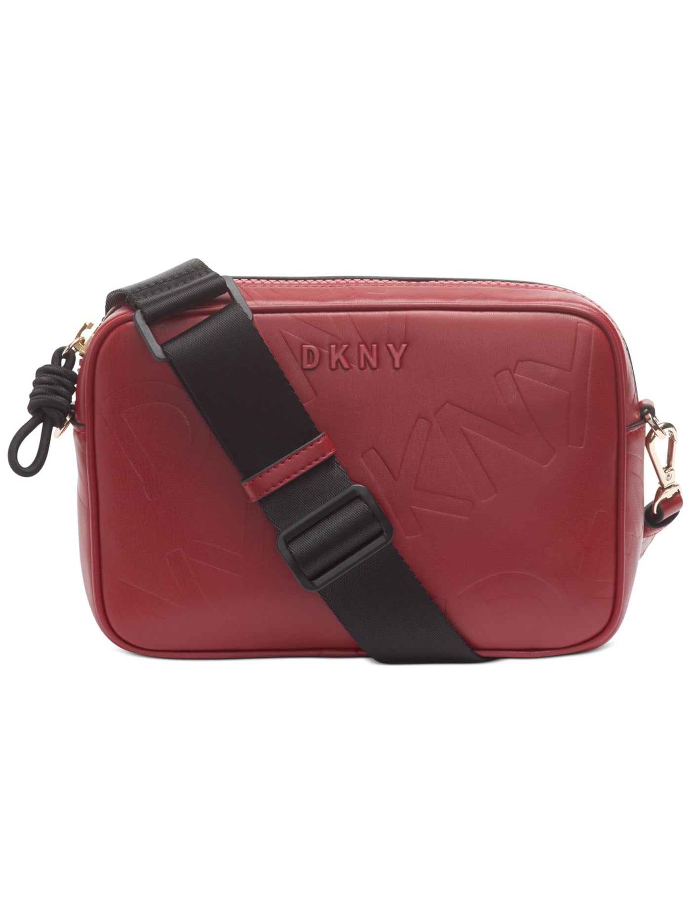 DKNY Women's Red Printed Faux Leather Adjustable Strap Shoulder Bag