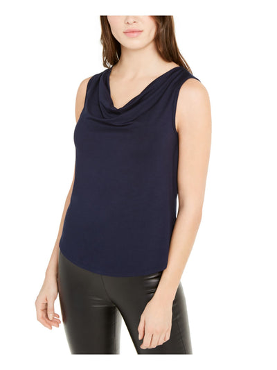 TRINA TURK Womens Navy Sleeveless Cowl Neck Top S