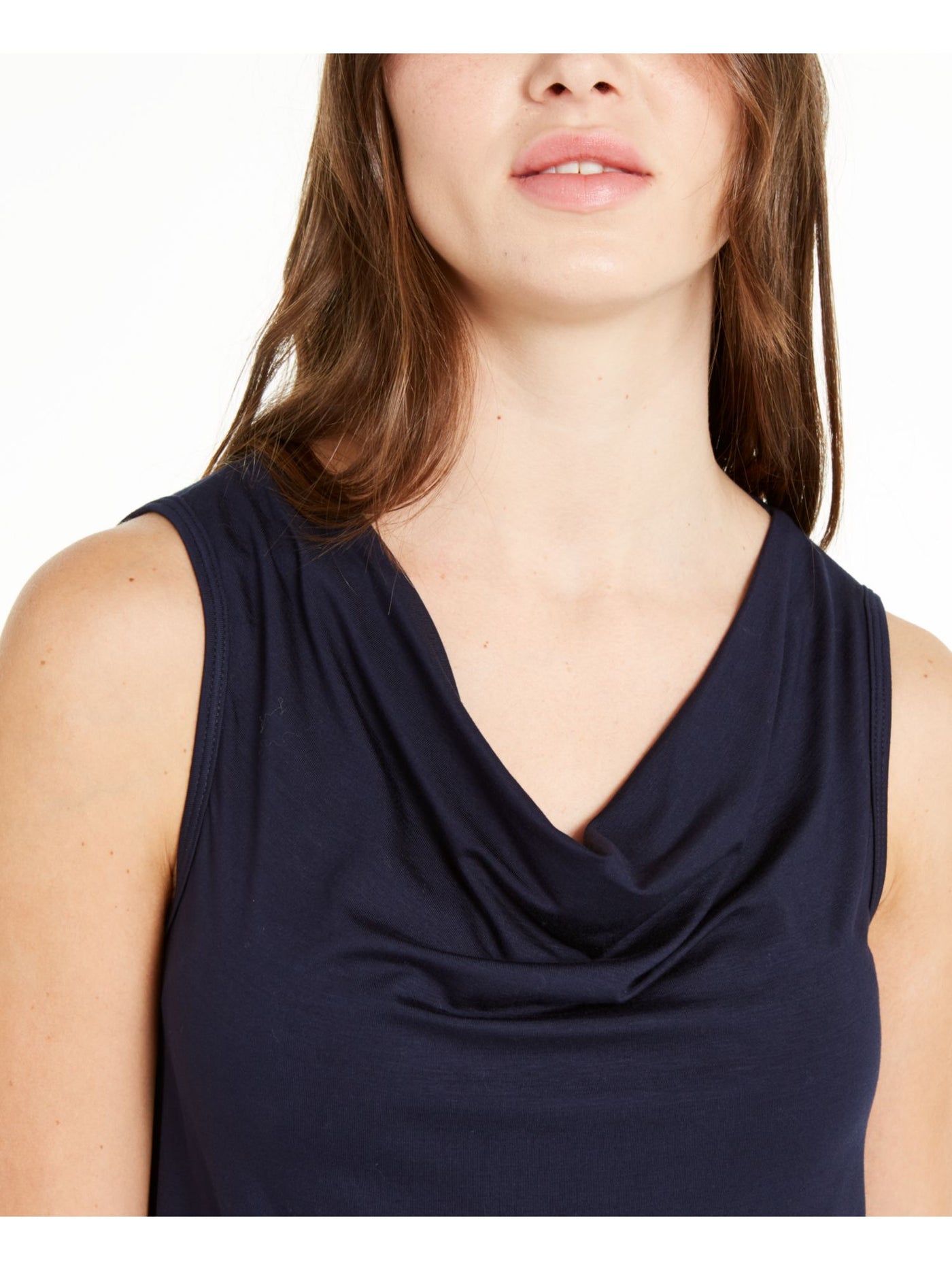 TRINA TURK Womens Navy Sleeveless Cowl Neck Top XS