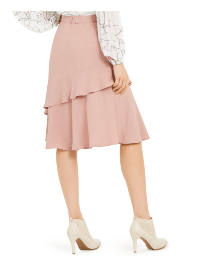 ALFANI Womens Pink Below The Knee Layered Skirt 16