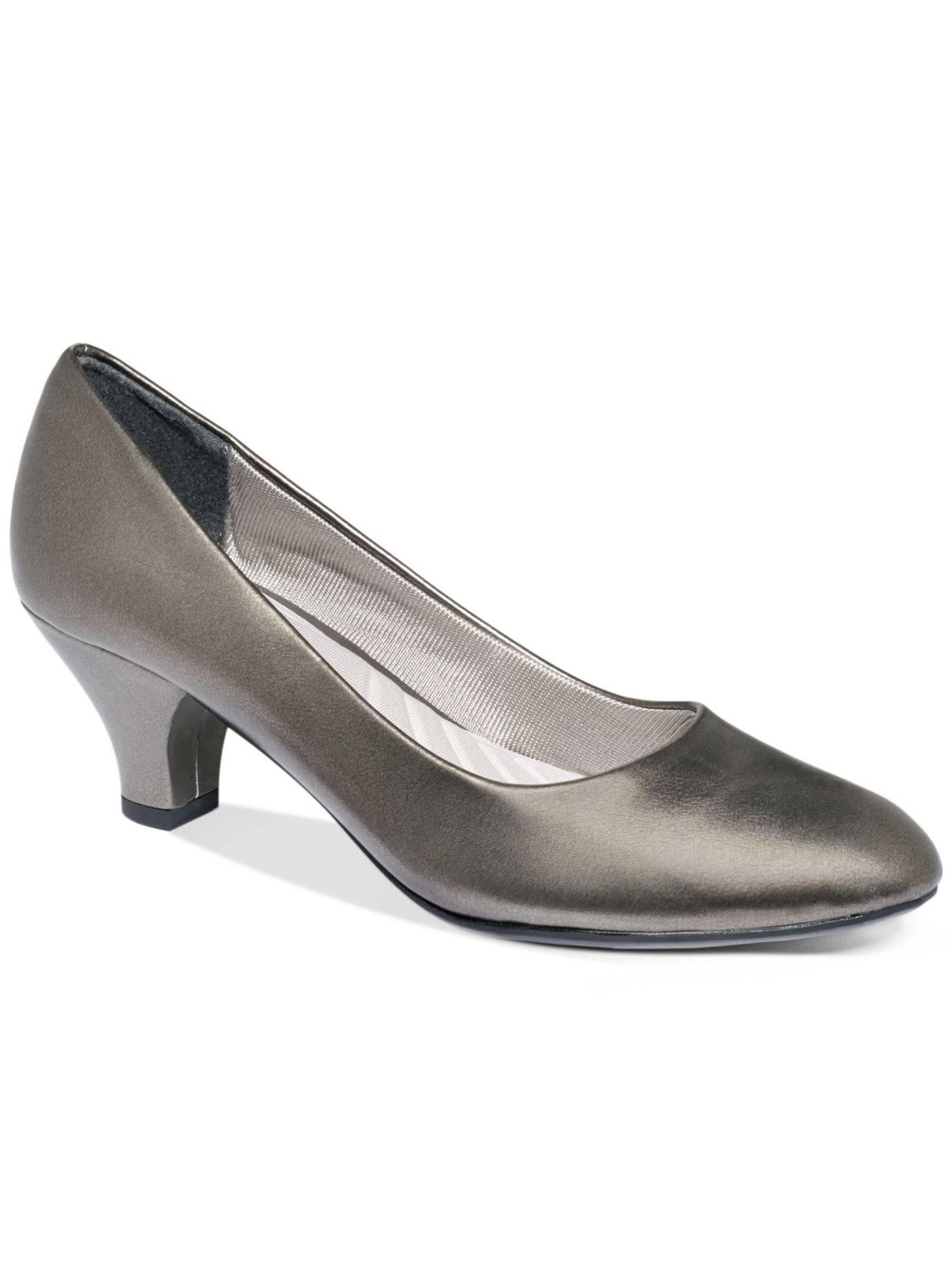 EASY STREET Womens Gray Cushioned Fabulous Almond Toe Cone Heel Slip On Pumps Shoes 11 W