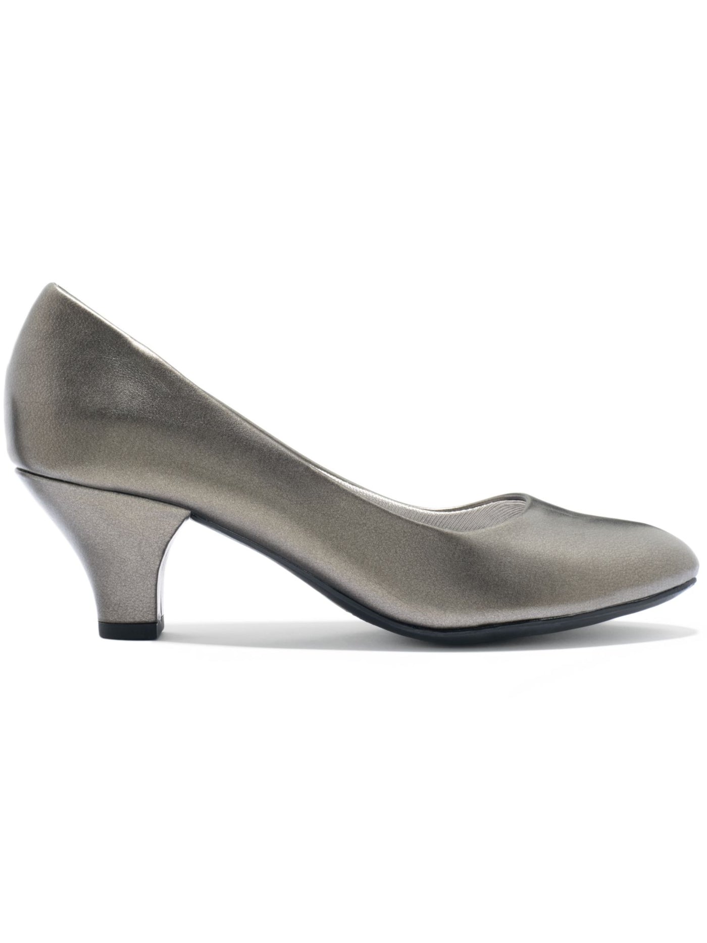 EASY STREET Womens Gray Cushioned Fabulous Almond Toe Cone Heel Slip On Pumps Shoes 7.5 M
