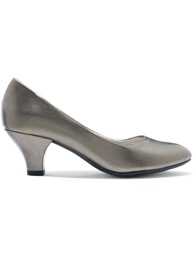 EASY STREET Womens Gray Cushioned Fabulous Almond Toe Cone Heel Slip On Pumps Shoes 11 W