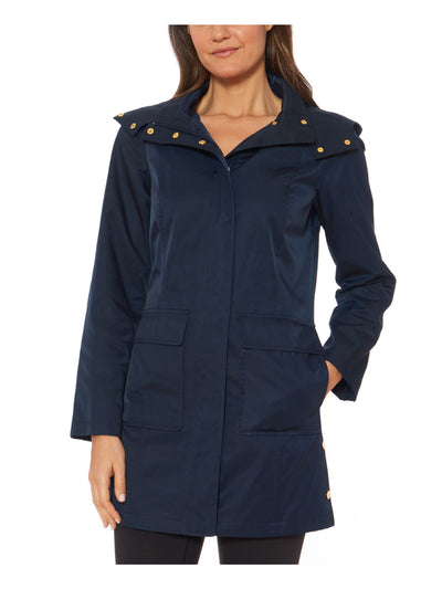 JONES NY Womens Navy Hooded Winter Jacket Coat S