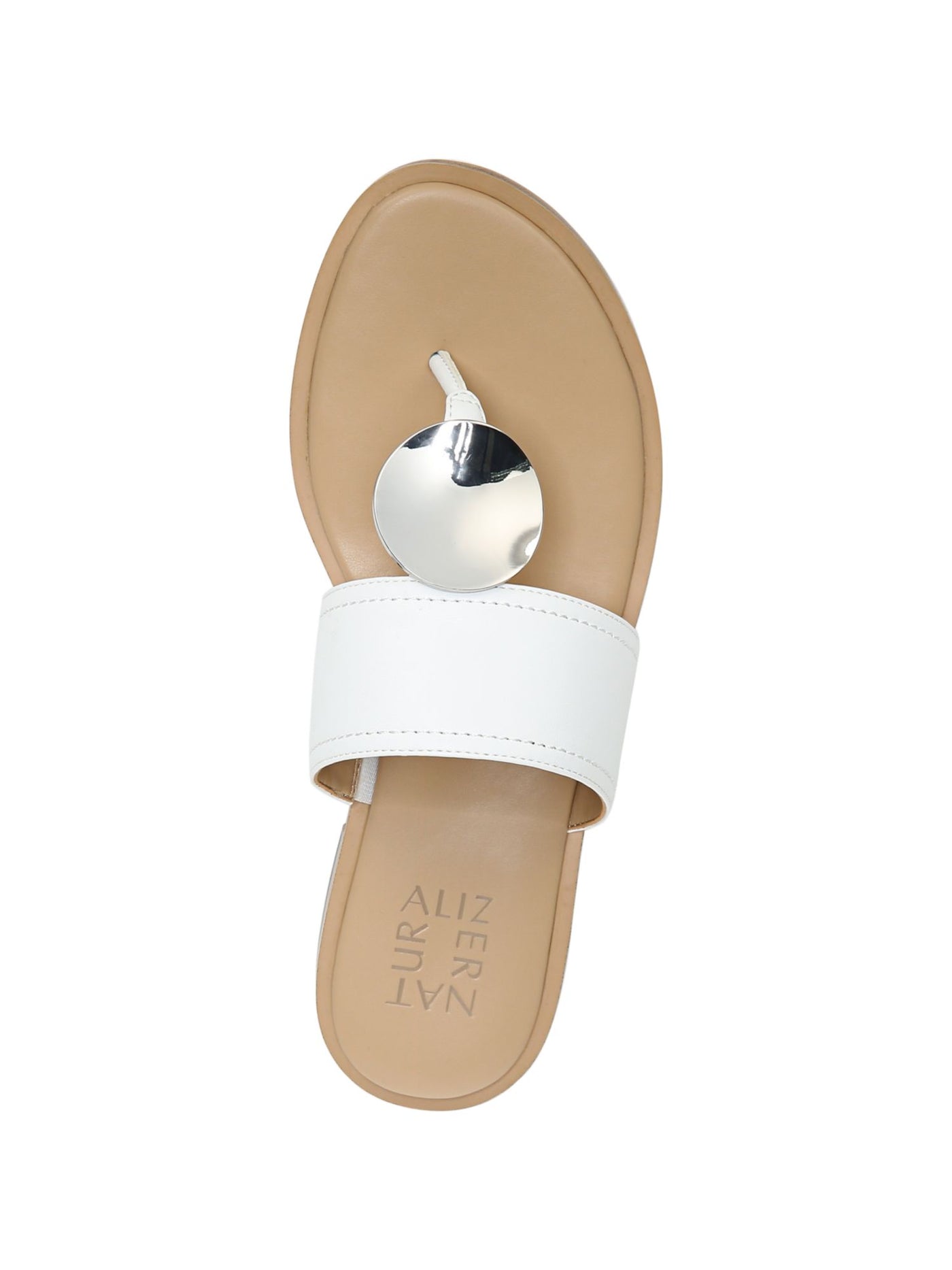 NATURALIZER Womens White Metallic Ornament Cushioned Breathable