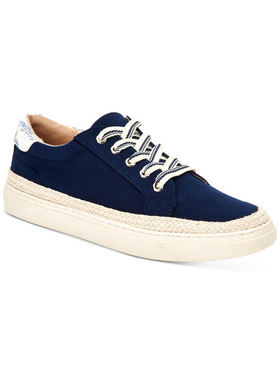 CHARTER CLUB Womens Navy Espadrille 1" Platform Striped Laces Cushioned Sydniee Round Toe Platform Lace-Up Athletic Sneakers Shoes 7 M