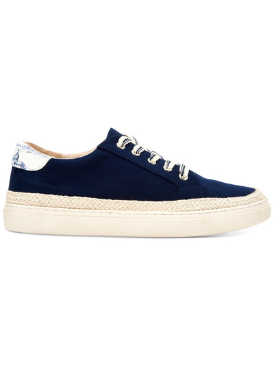 CHARTER CLUB Womens Navy Espadrille 1" Platform Striped Laces Cushioned Sydniee Round Toe Platform Lace-Up Athletic Sneakers Shoes 7 M