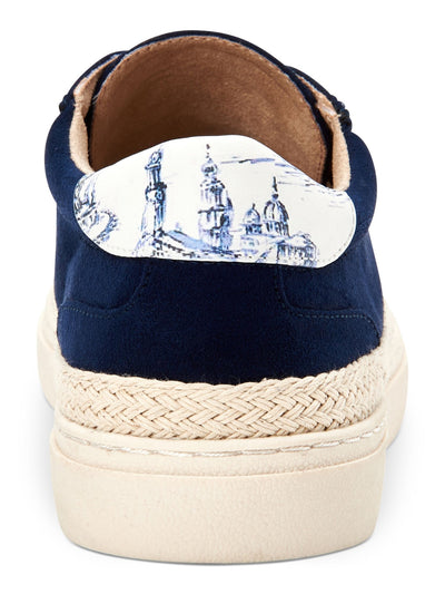 CHARTER CLUB Womens Navy Espadrille 1" Platform Striped Laces Cushioned Sydniee Round Toe Platform Lace-Up Athletic Sneakers Shoes 7 M