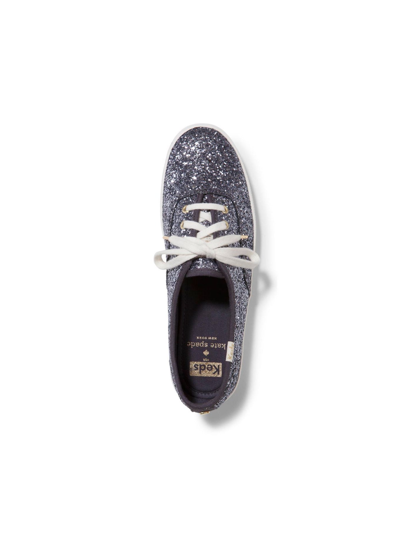 KATE SPADE NEW YORK Womens Gray Glitter Logo Breathable Cushioned Glitter Round Toe Platform Lace-Up Athletic Sneakers Shoes 5.5 M