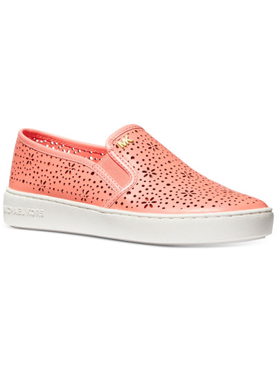 MICHAEL MICHAEL KORS Womens Coral 0.5" Platform Stretch Gore Perforated Padded Kane Round Toe Wedge Slip On Leather Athletic Sneakers Shoes 11 M