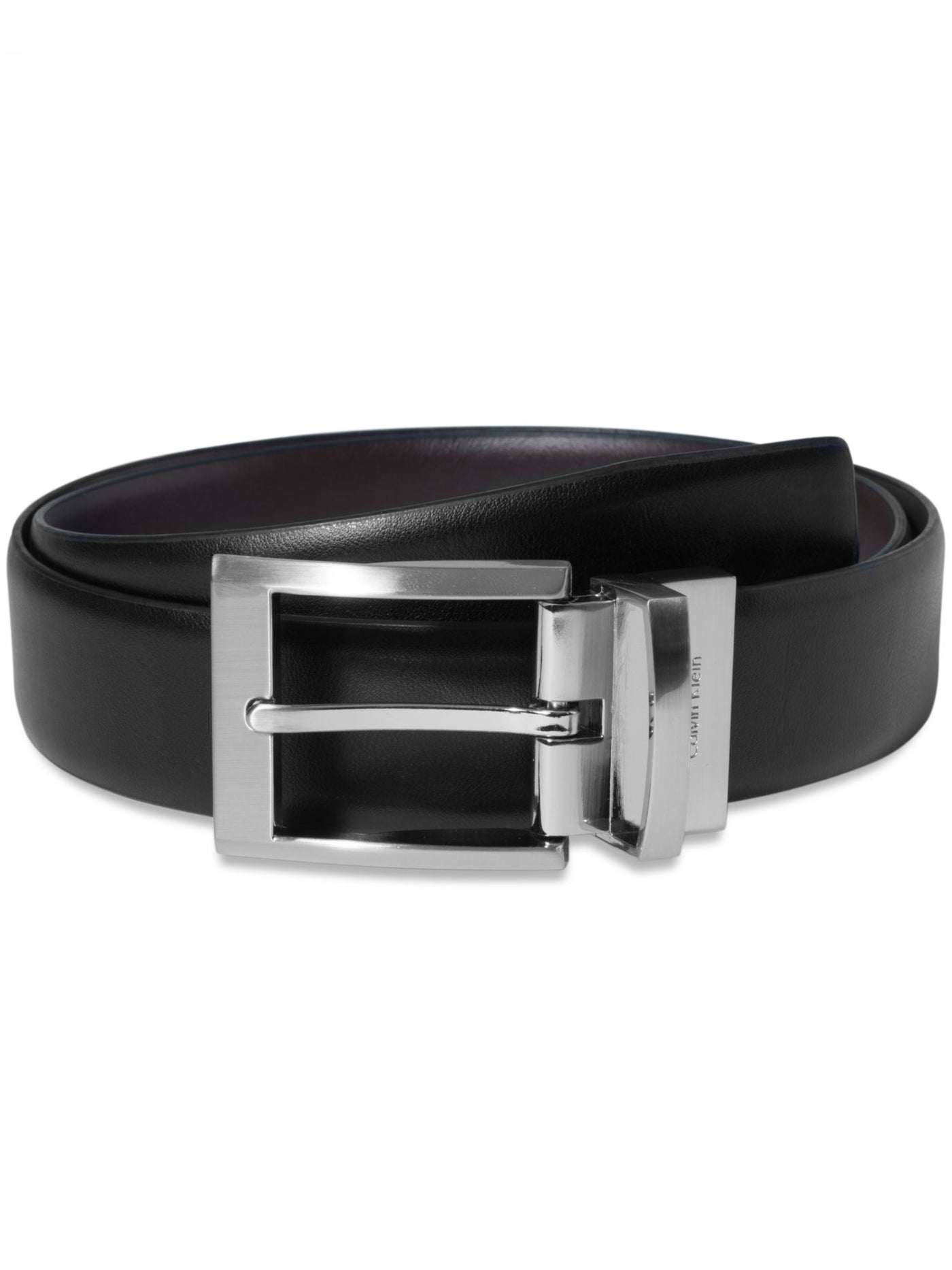 CALVIN KLEIN Mens Black Reversible Leather Casual Belt 30