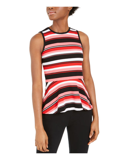 MICHAEL KORS Womens Sleeveless Jewel Neck Top