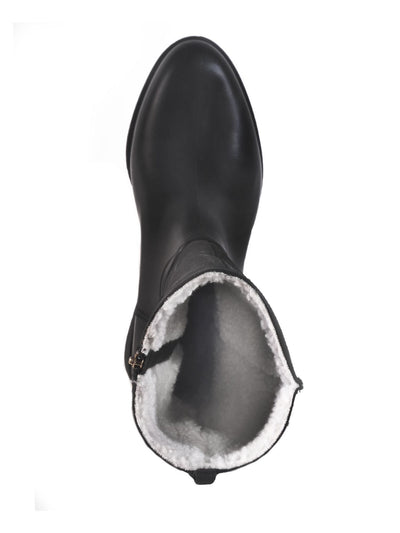DAV Womens Black Water Resistant Equestrian Fold For Mid-Height Waterproof Cheyenne Pointed Toe Block Heel Zip-Up Rain Boots 8