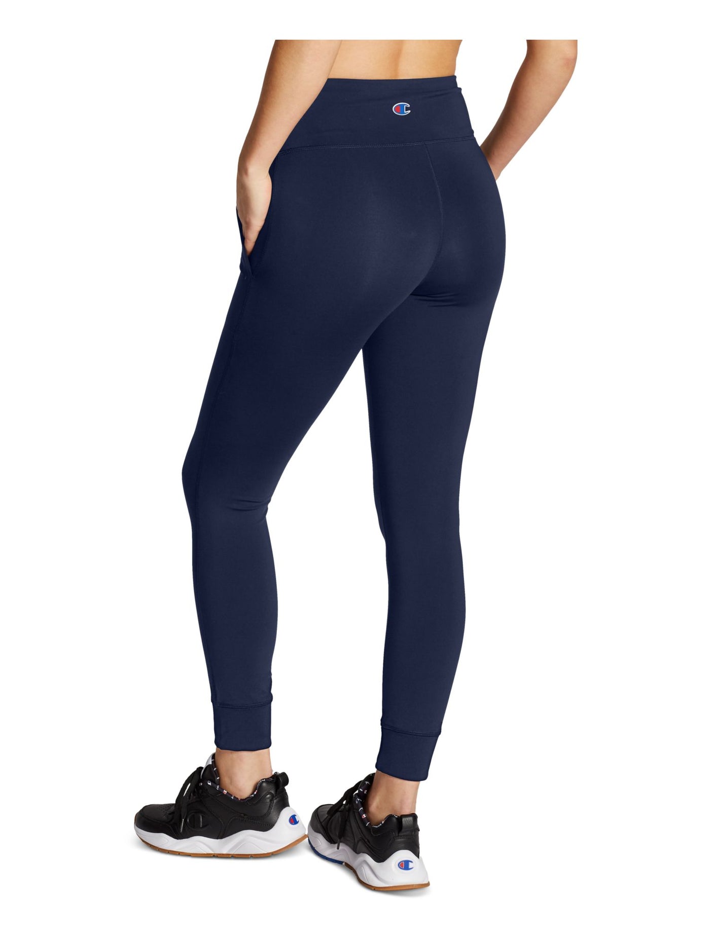 CHAMPION Womens Navy Stretch Moisture Wicking Pocketed Full Length Active Wear Skinny Leggings XS