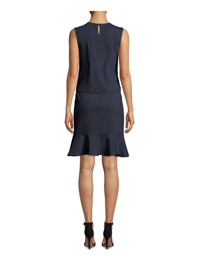 NICOLE MILLER Womens Navy Sleeveless Above The Knee Dress Petites Size: P