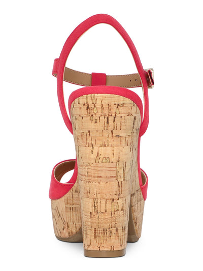 SUN STONE Womens Coral 1" Platform Cushioned T-Strap Slip Resistant Jamie Block Heel Buckle Dress Shoes 5 M