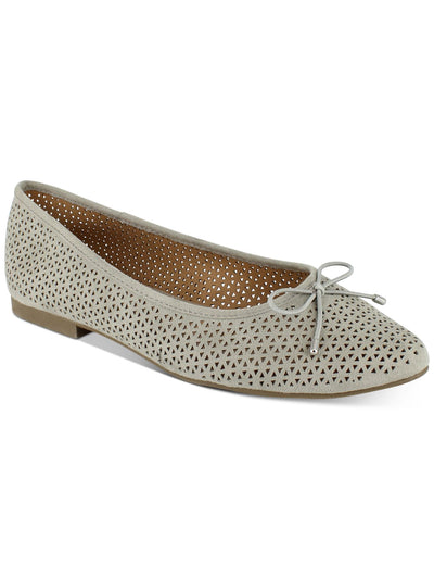 ESPRIT Womens Gray Cutouts At Upper Perforated Patti Pointed Toe Slip On Ballet Flats 8.5 M