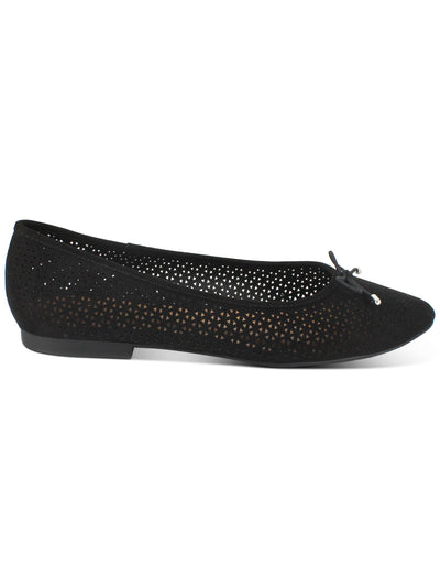 ESPRIT Womens Black Bow Accent Perforated Patti Pointed Toe Slip On Ballet Flats 7.5 M