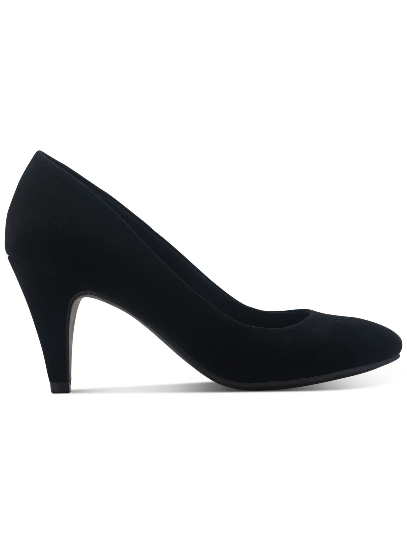 SUN STONE Womens Black Cushioned Breathable Felix Round Toe Cone Heel Slip On Dress Pumps Shoes 7 M