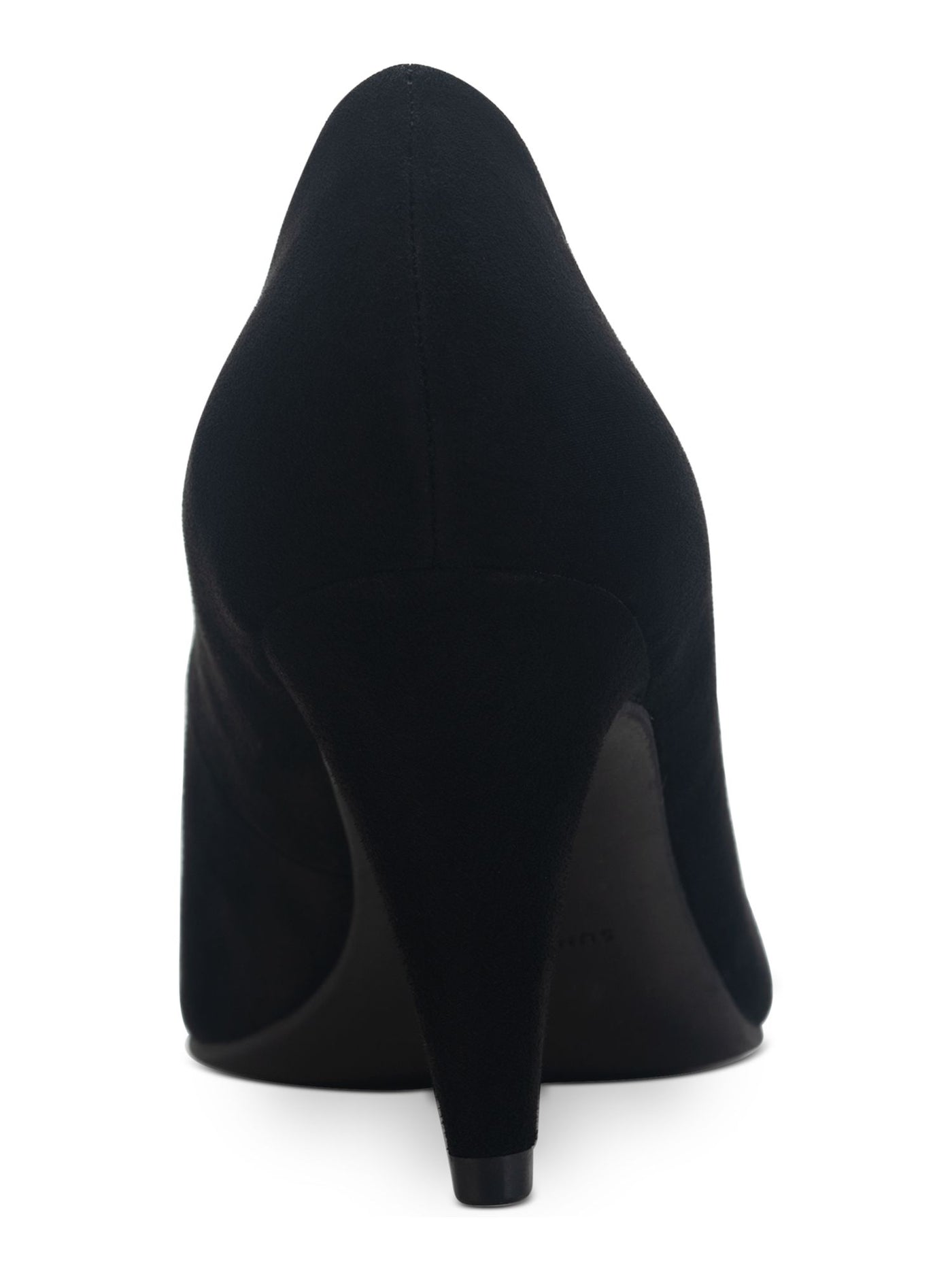SUN STONE Womens Black Cushioned Breathable Felix Round Toe Cone Heel Slip On Dress Pumps Shoes 6 M