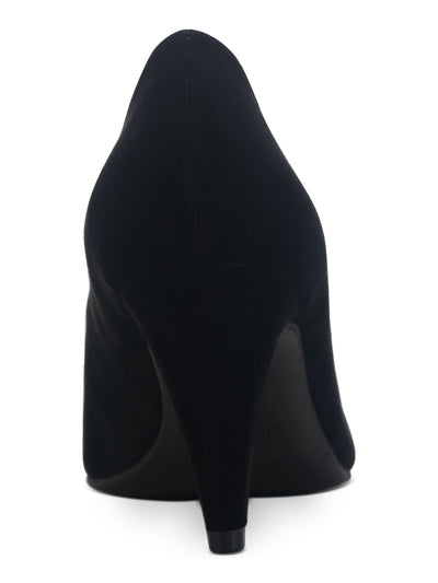 SUN STONE Womens Black Cushioned Breathable Felix Round Toe Cone Heel Slip On Dress Pumps 6.5 M