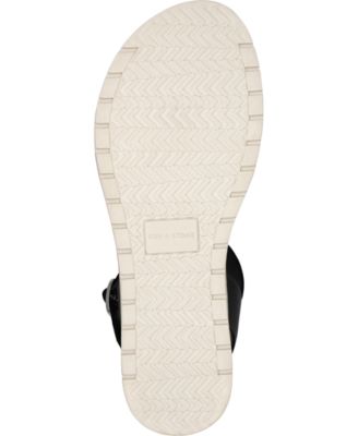 SUN STONE Womens Black Cushioned Slip Resistant Adjustable Strap Mattie Round Toe Buckle Slingback Sandal 6.5 M