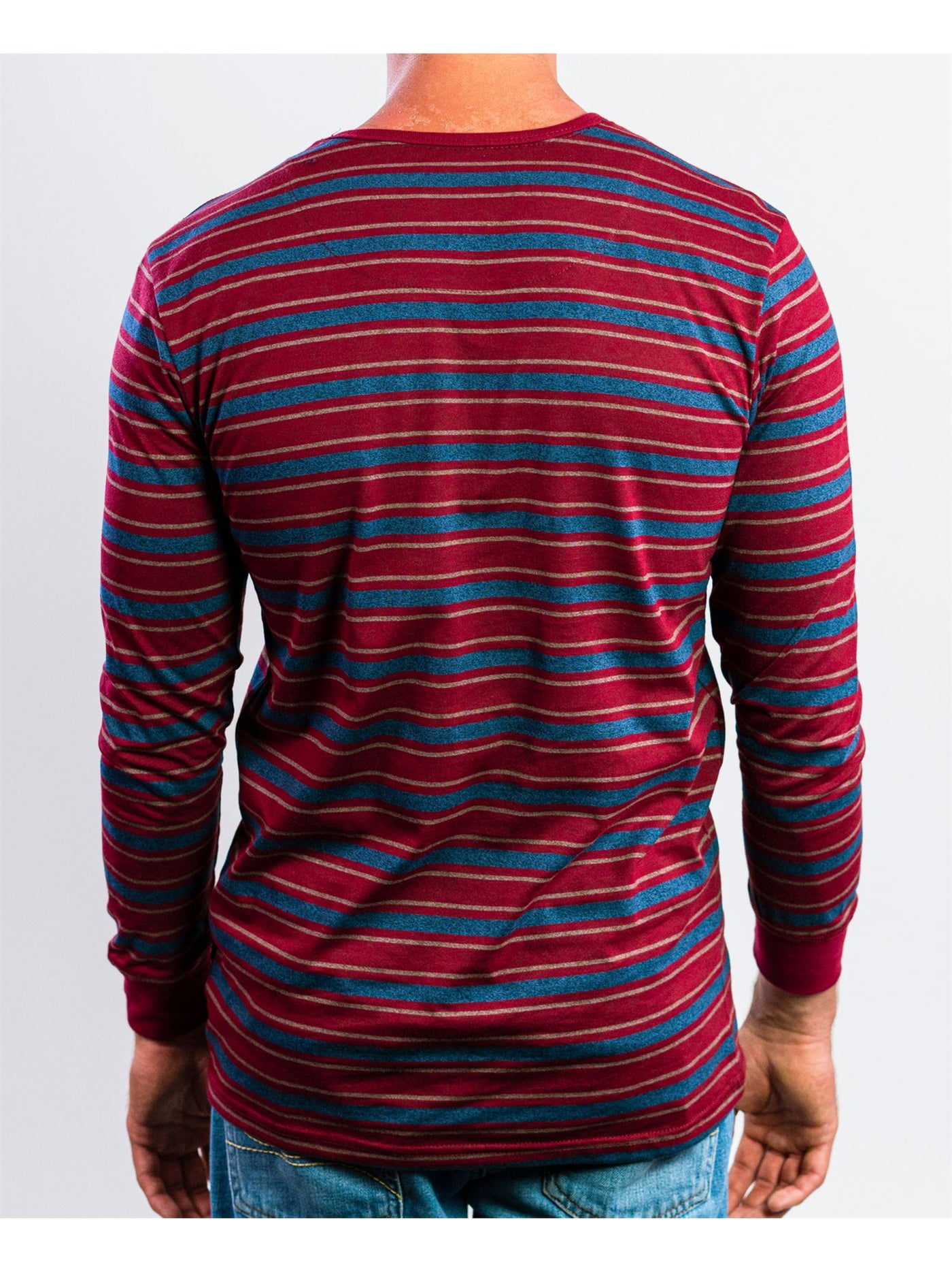 BEAUTIFUL GIANT Mens Red Striped Casual Shirt S