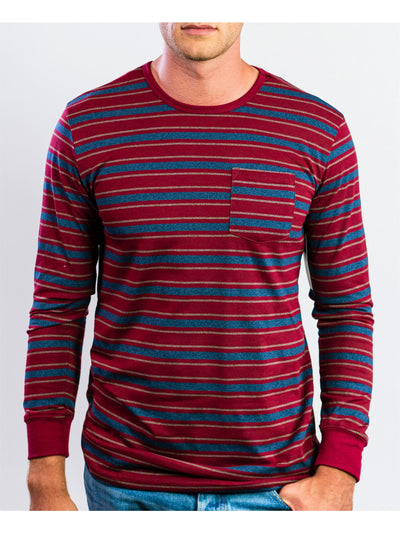BEAUTIFUL GIANT Mens Red Striped Casual Shirt S
